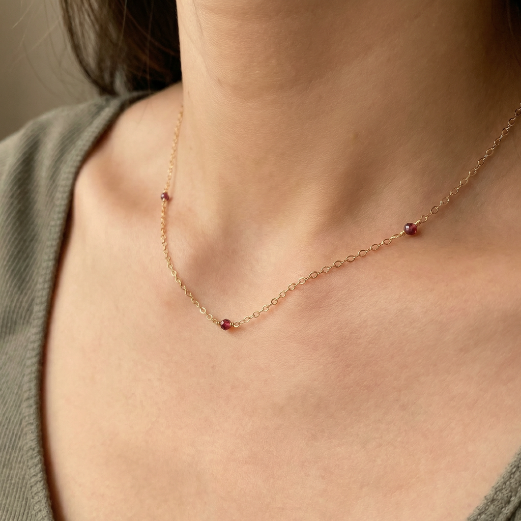 Dainty Garnet Necklace