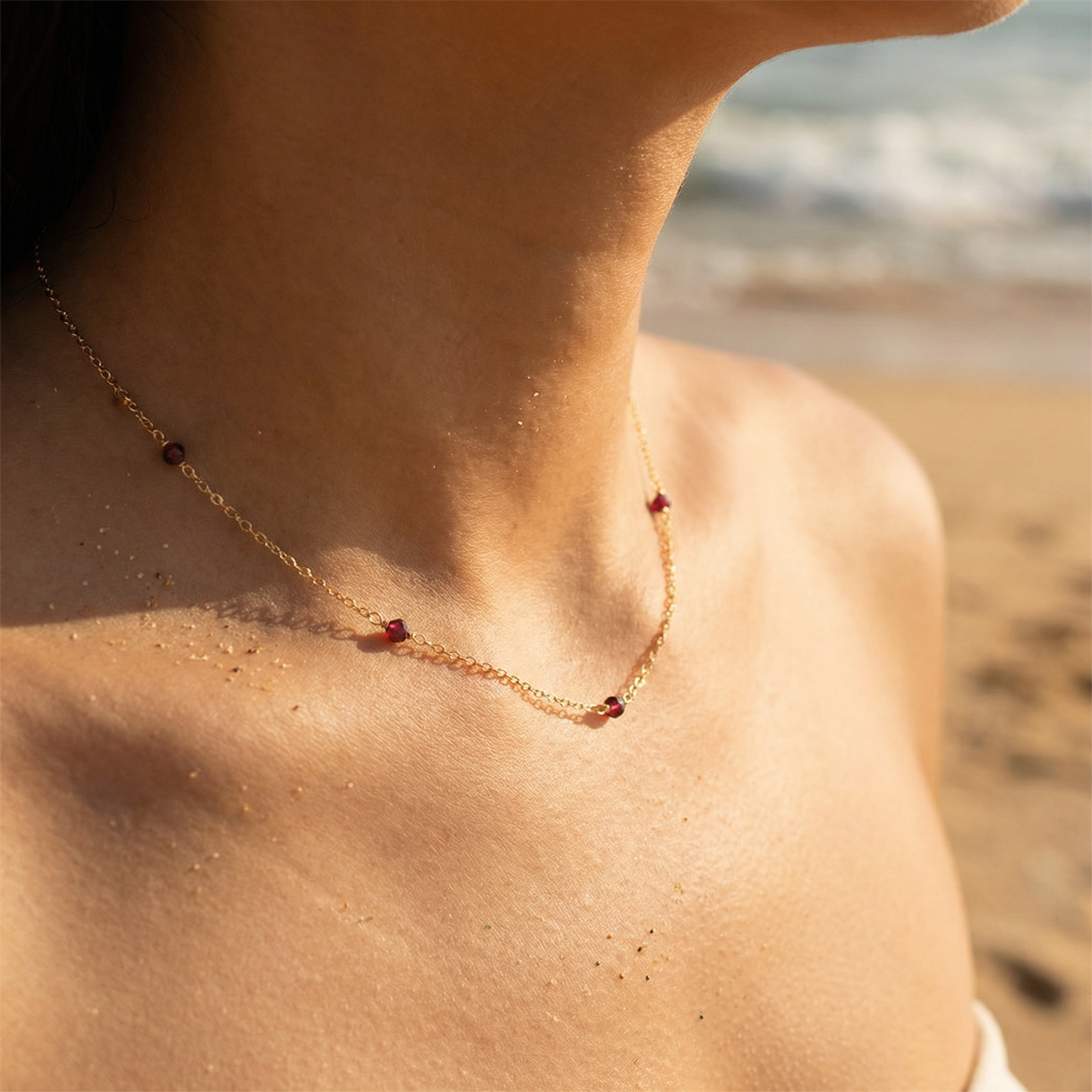 Dainty Garnet Necklace
