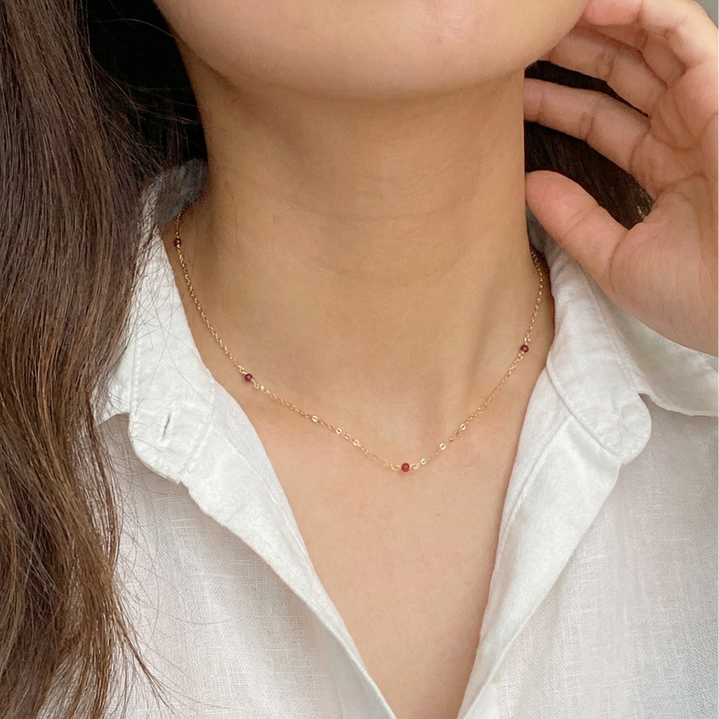 Dainty Garnet Necklace