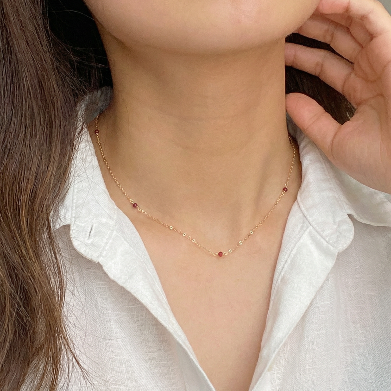 Dainty Garnet Necklace
