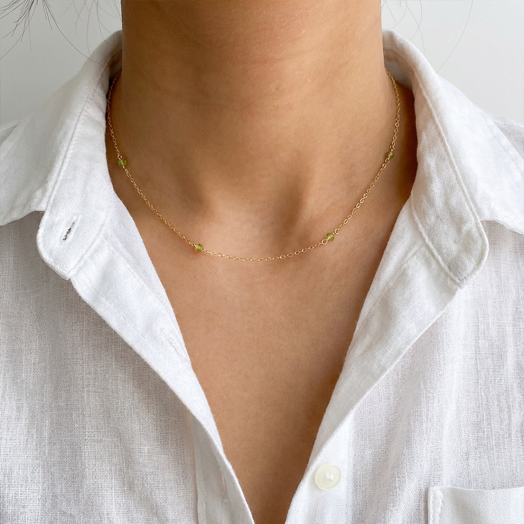 Dainty Peridot Necklace