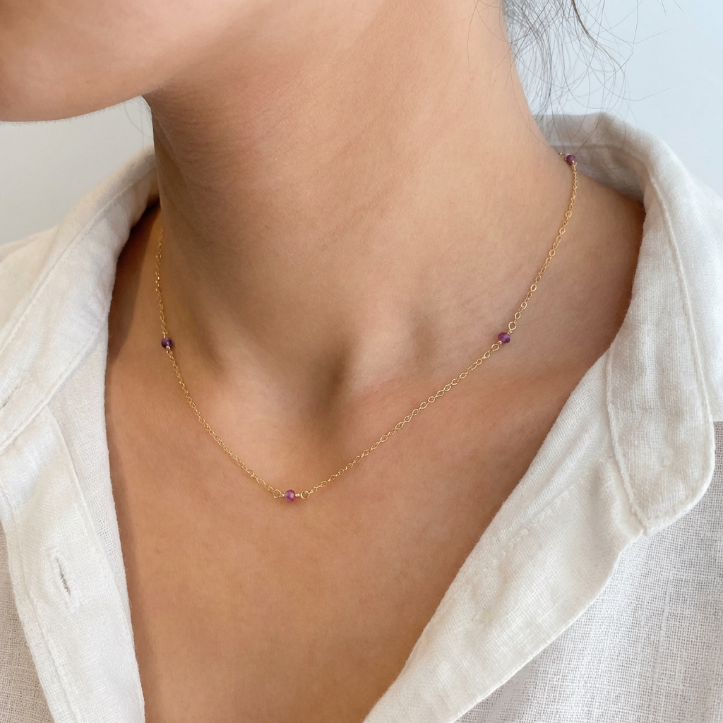 Dainty Ruby Necklace