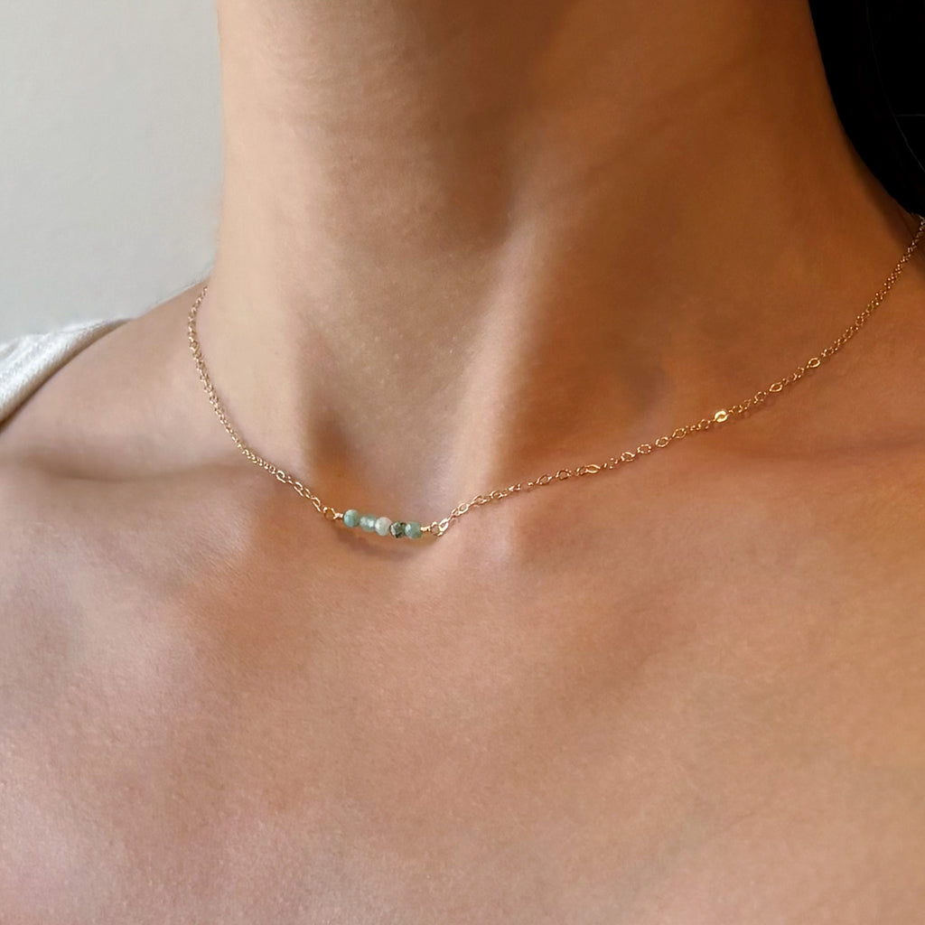 Emerald Cluster Necklace