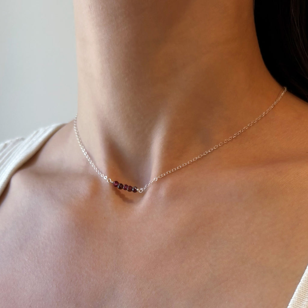 Garnet Cluster Necklace