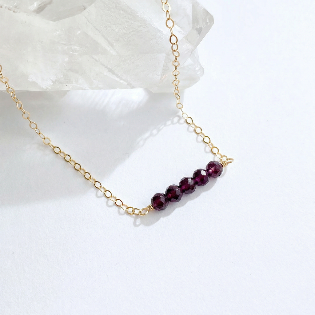 Garnet Cluster Necklace
