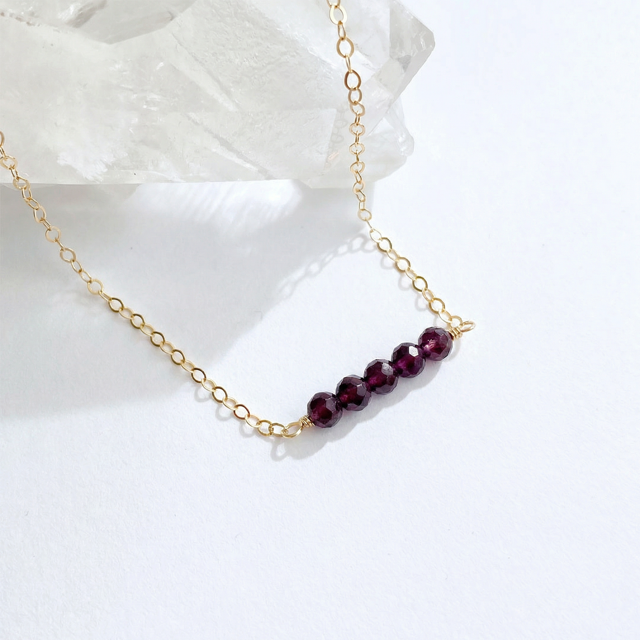 Garnet Cluster Necklace