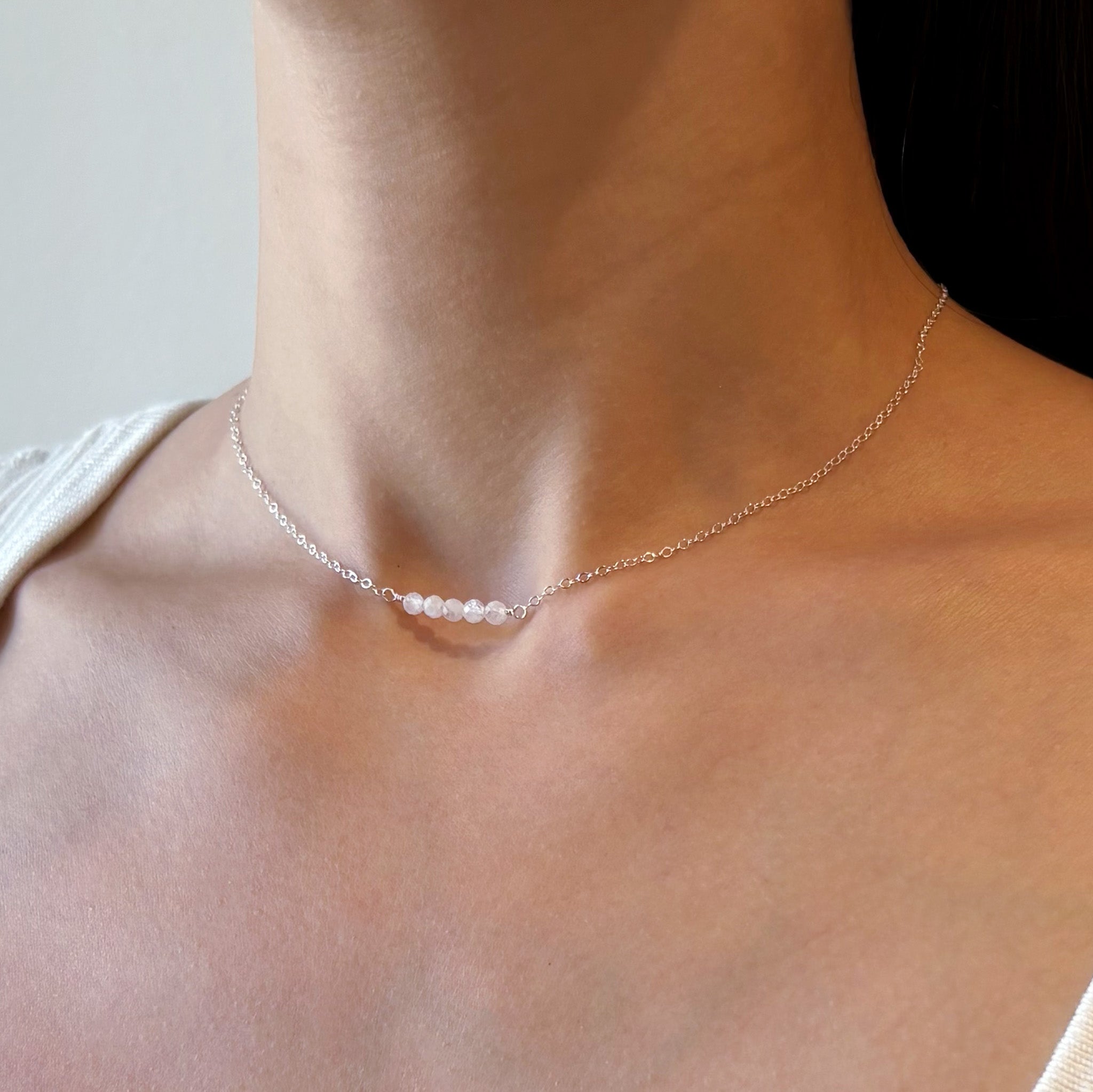 Moonstone Cluster Necklace