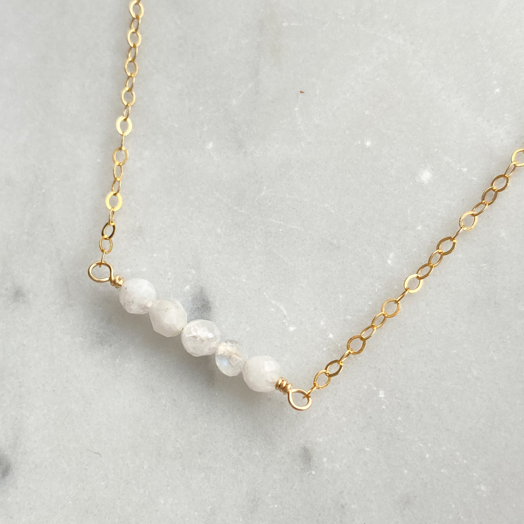 Moonstone Cluster Necklace