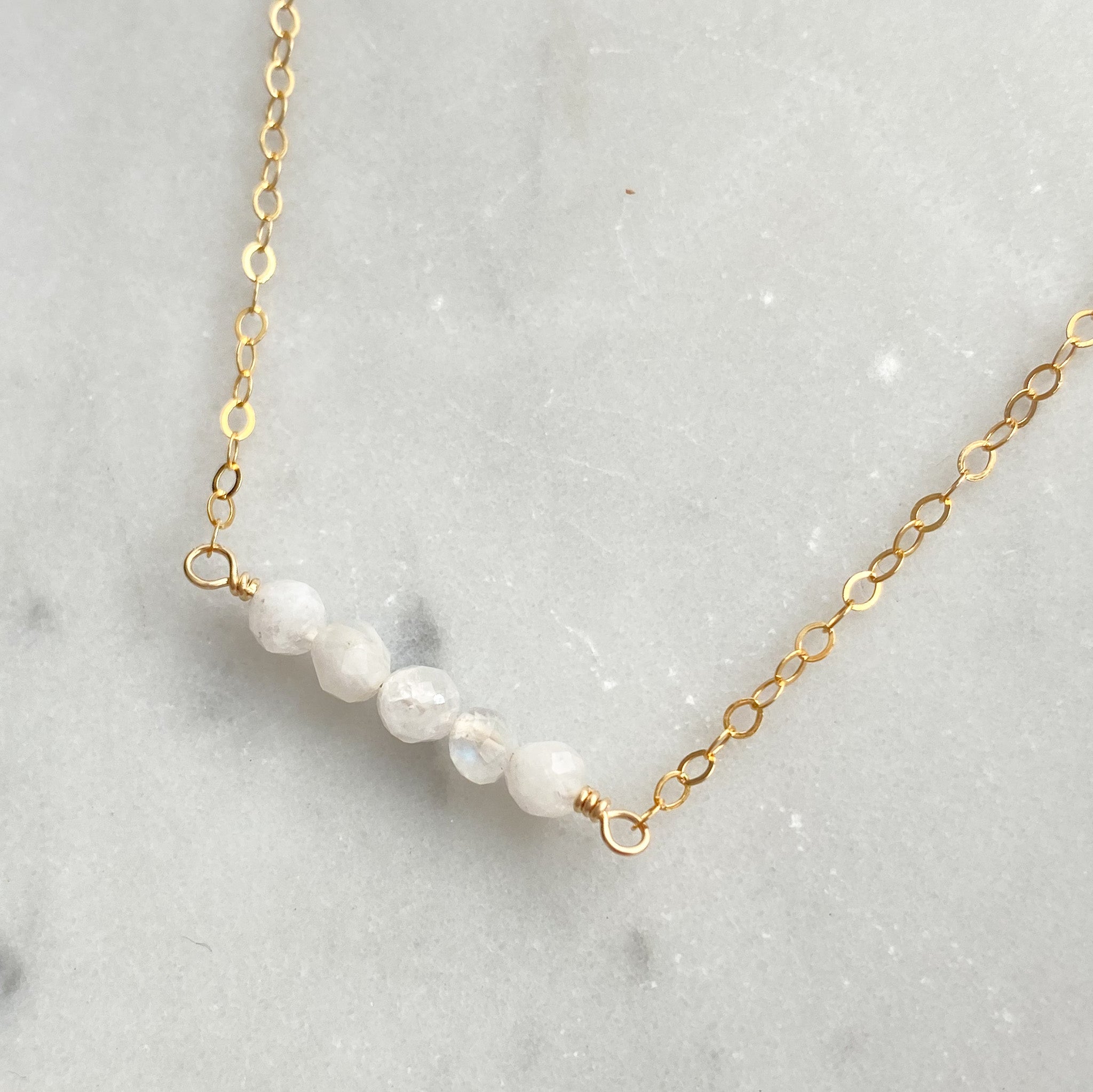 Moonstone Cluster Necklace
