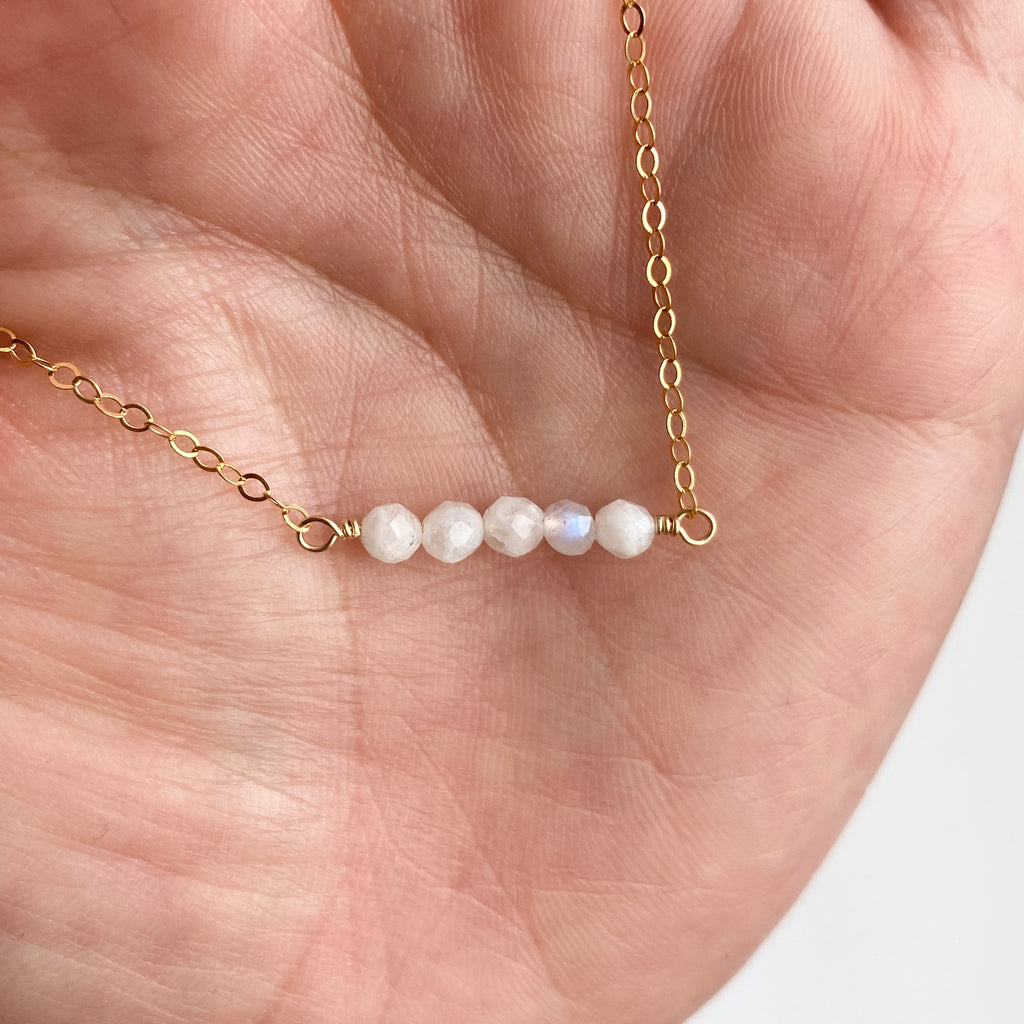 Moonstone Cluster Necklace