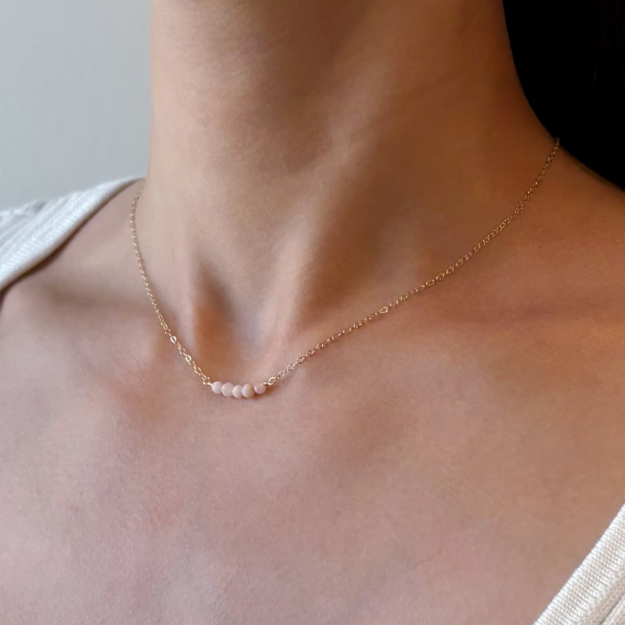 Pink Opal Cluster Necklace