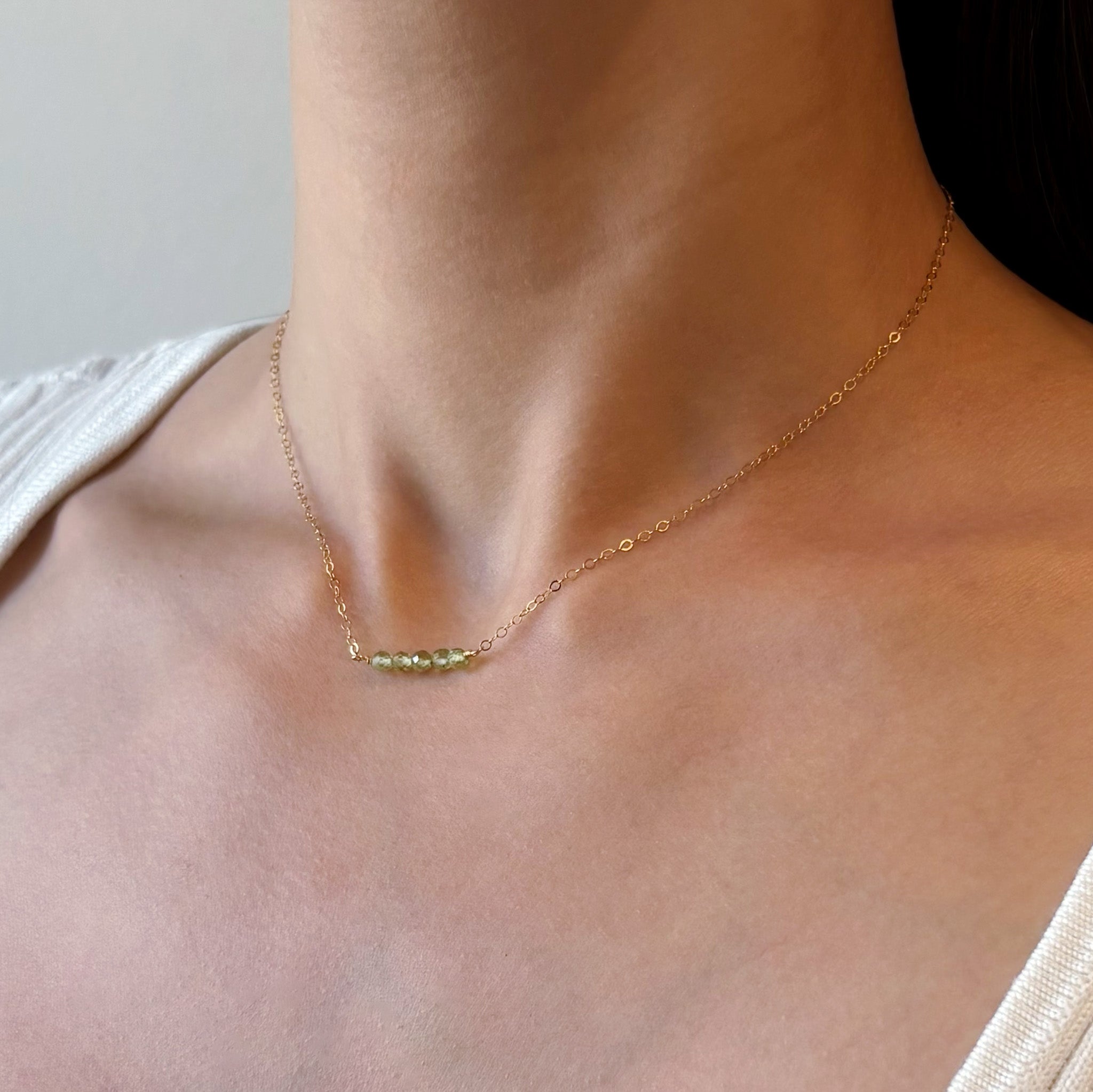 Peridot Cluster Necklace