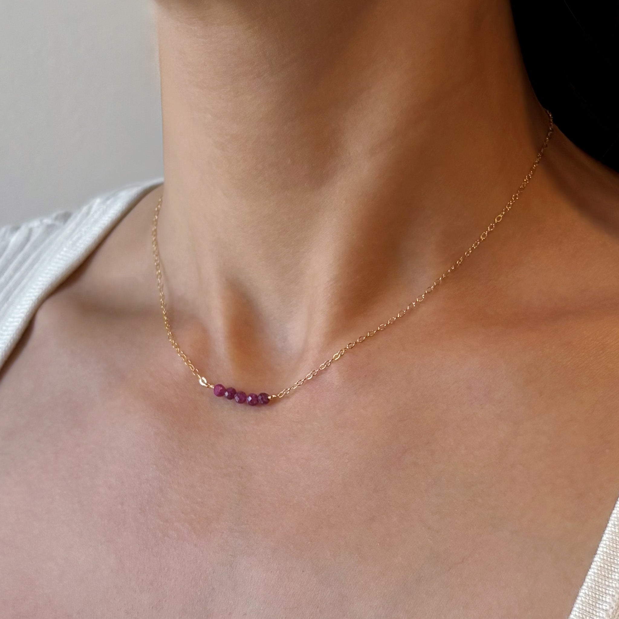 Ruby Cluster Necklace