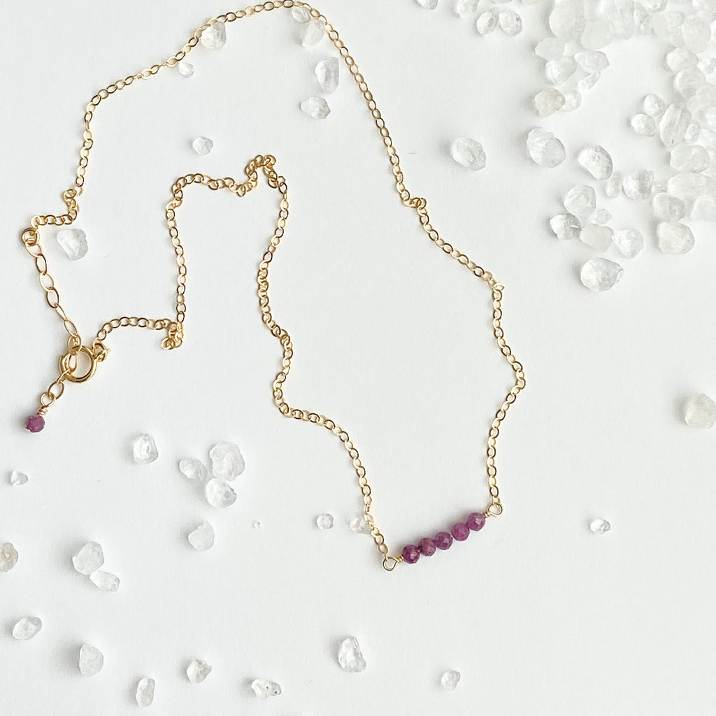 Ruby Cluster Necklace