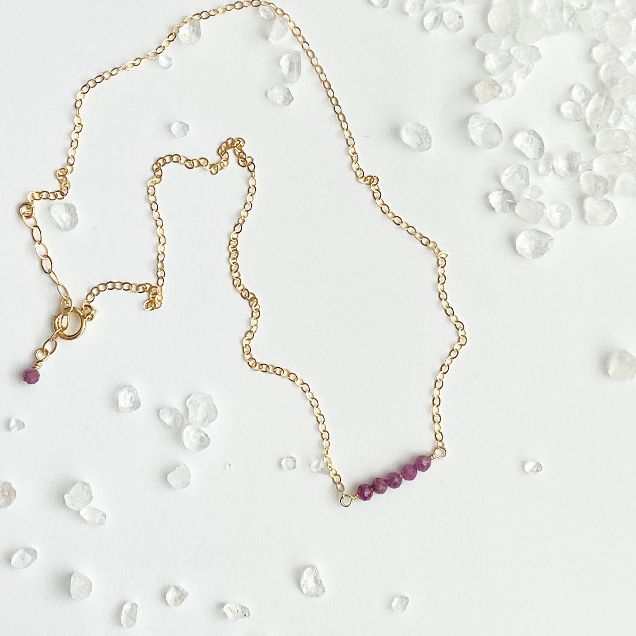 Ruby Cluster Necklace
