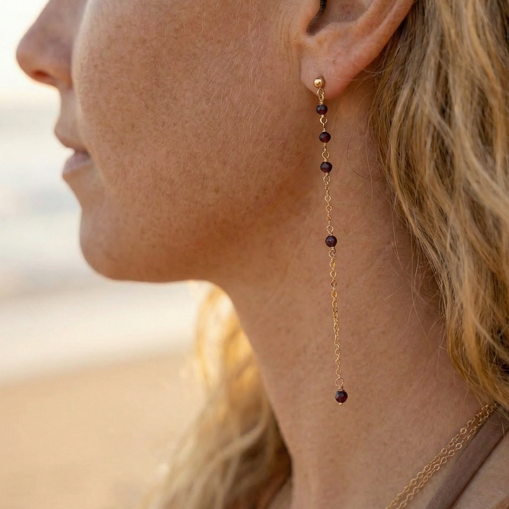 Garnet Dangle Earrings