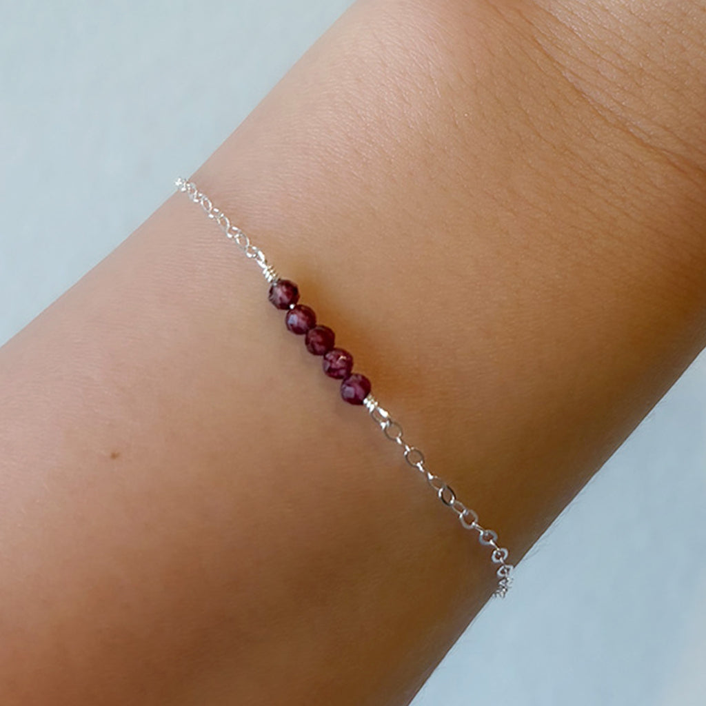 Garnet Cluster Bracelet