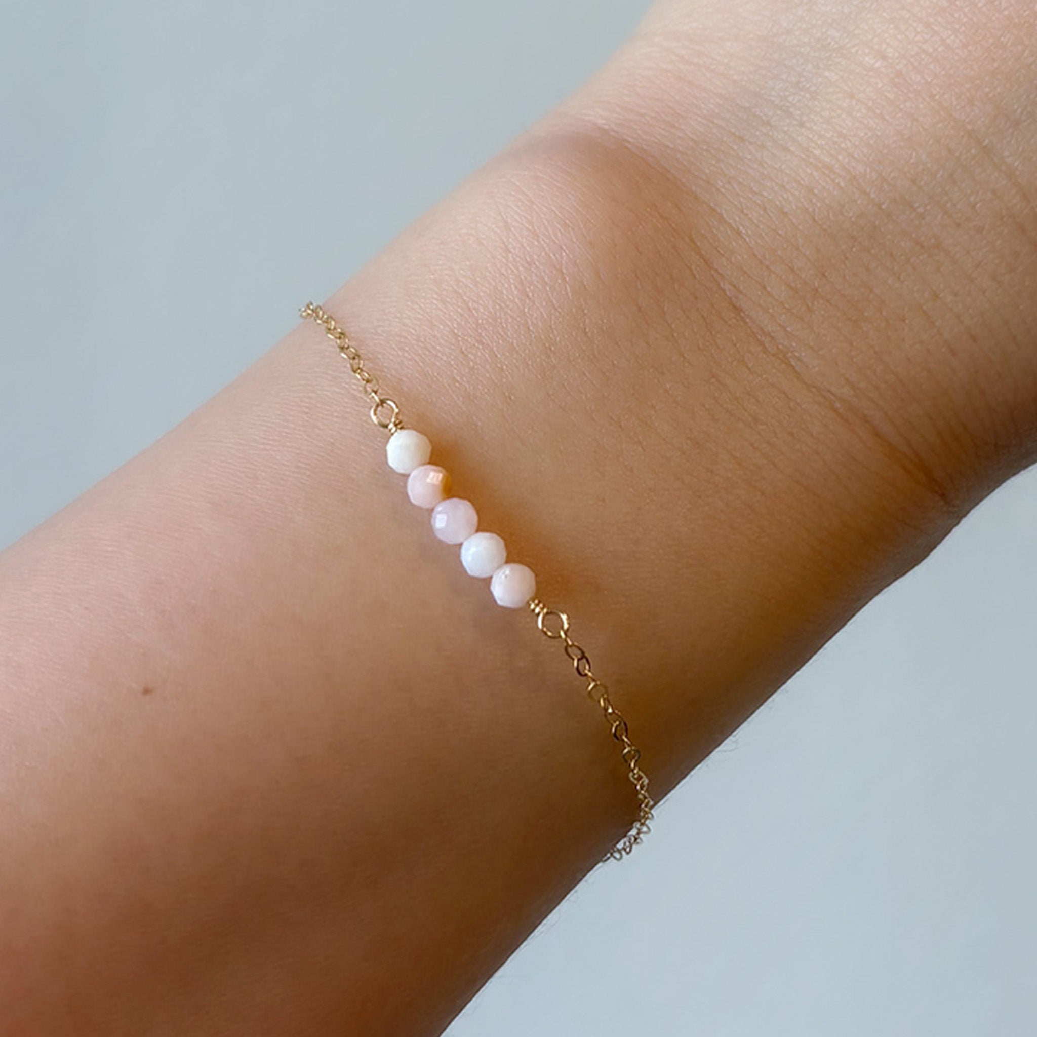 Pink Opal Cluster Bracelet
