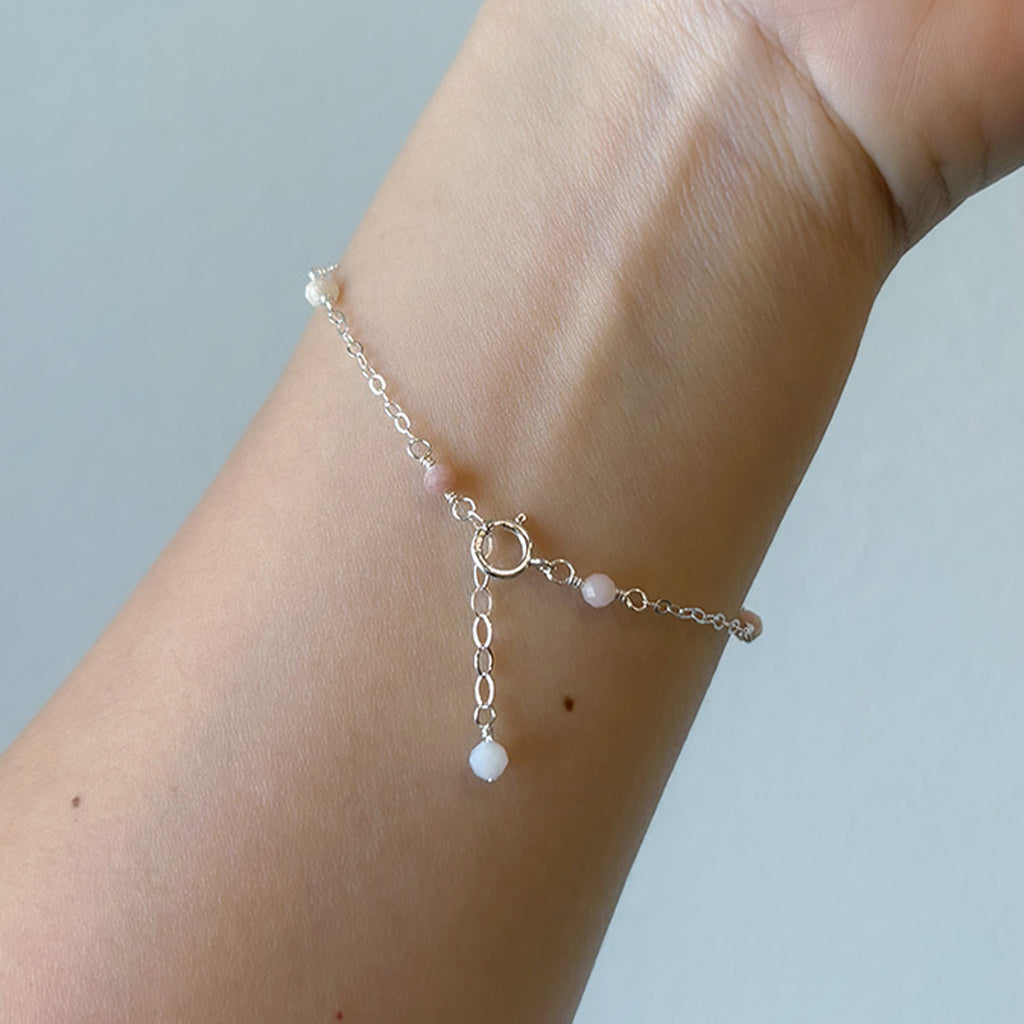 Dainty Pink Opal Bracelet