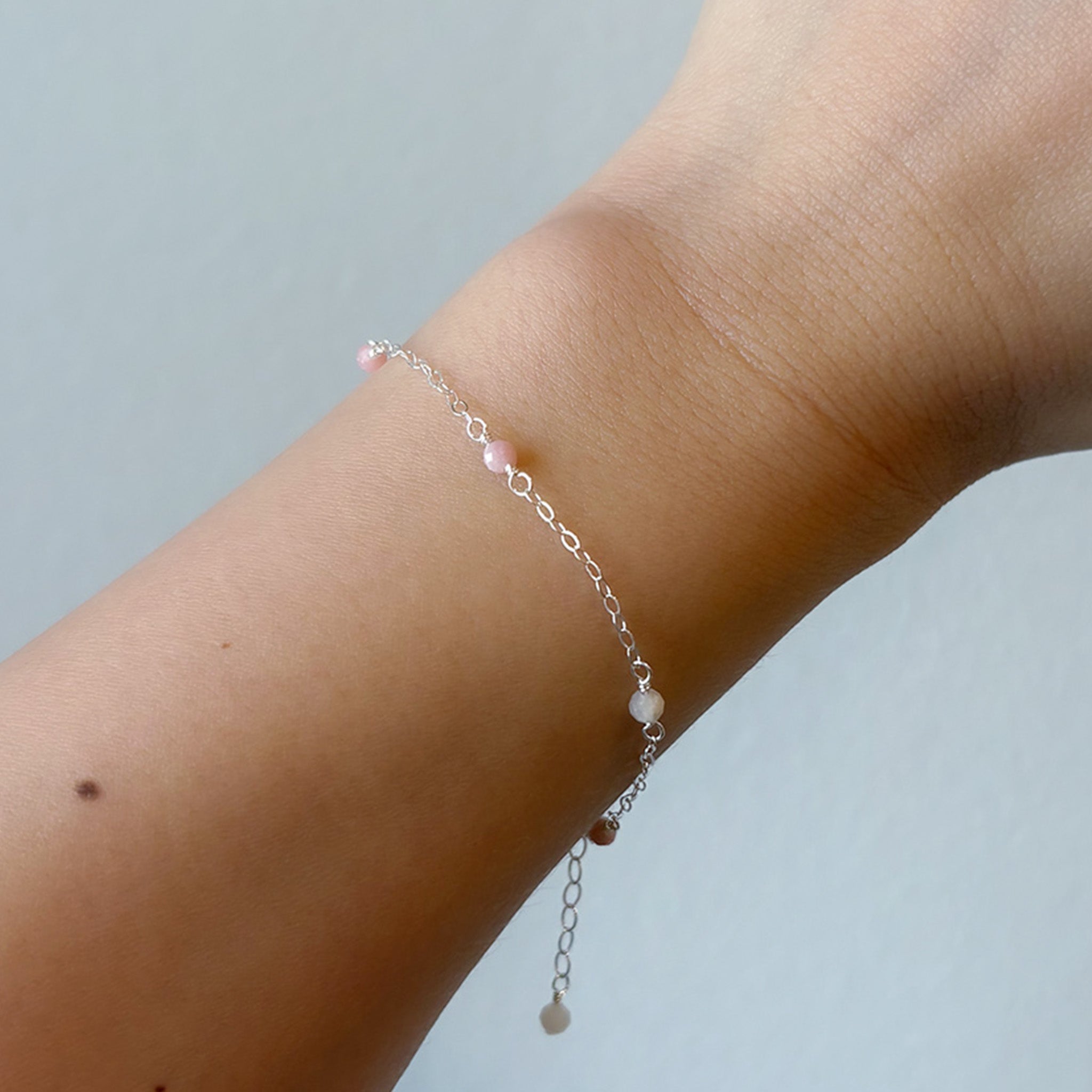 Dainty Pink Opal Bracelet