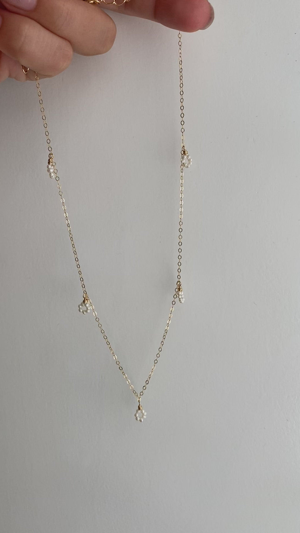 Daisy Flower Freshwater Pearl Choker