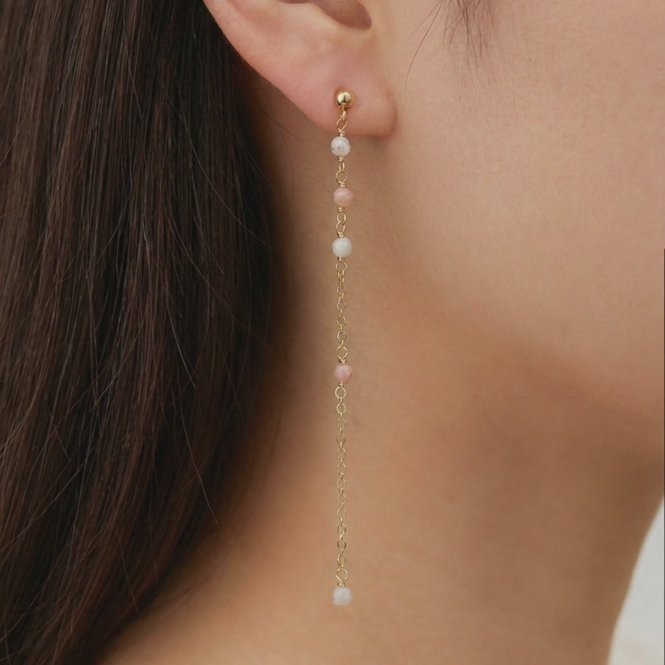 Pink Opal Dangle Earrings