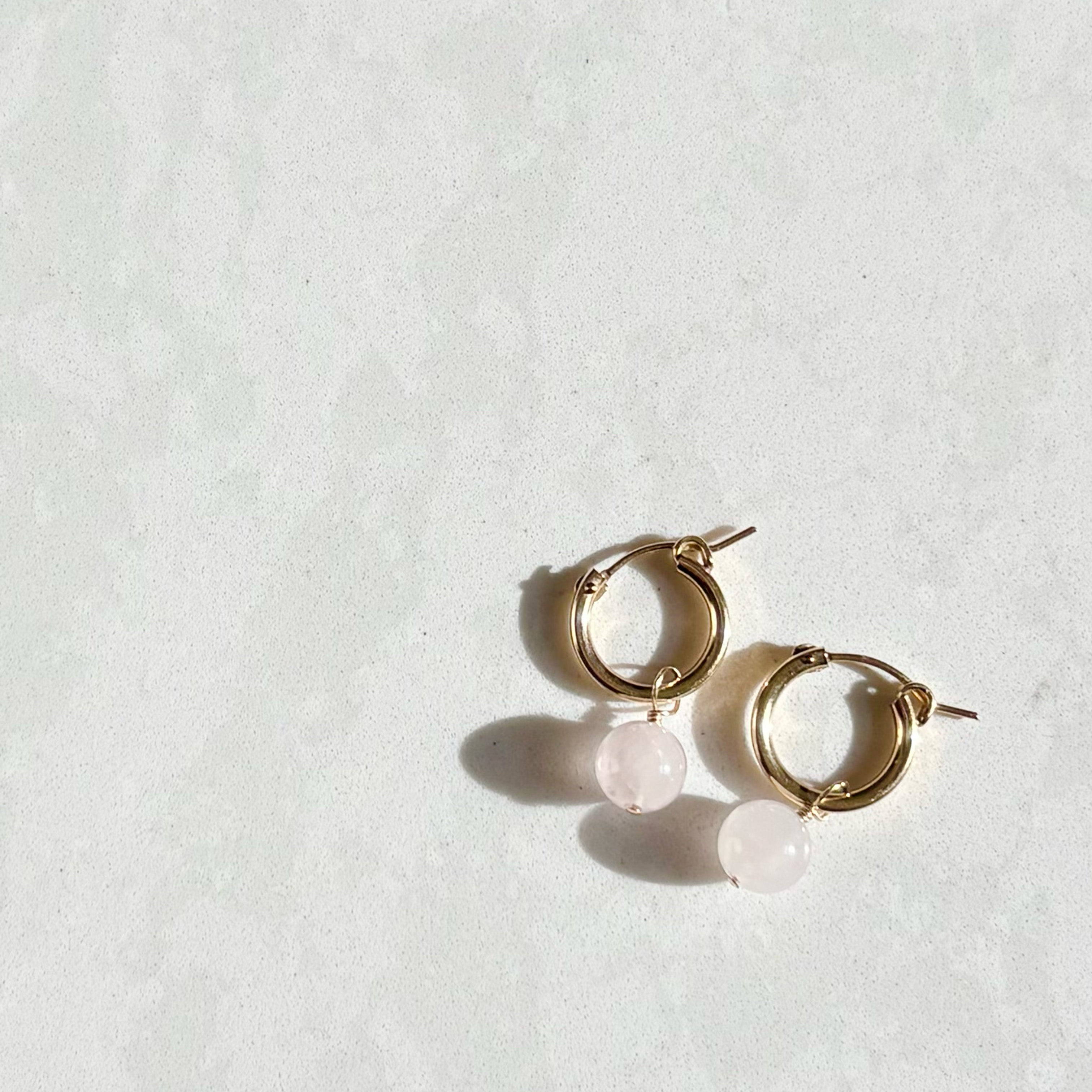 Rose Quartz Hoop Earrings